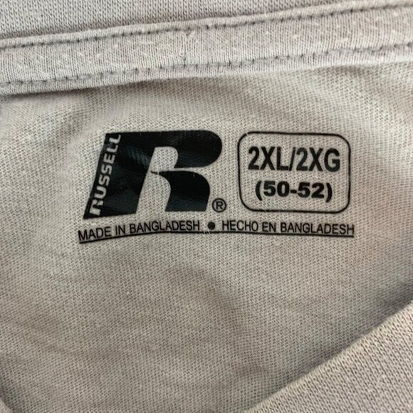 BYU Cougars NCAA Navy Blue Gray Russell Athletic Short Sleeve Crewneck Shirt 2XL - Picture 4 of 6